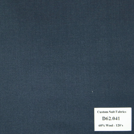 D62.041 Kevinlli V4 - Vải Suit 60% Wool - Xanh Navy Trơn